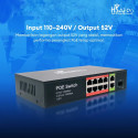 HSAirpo SG1081FP 8 LAN + 2 uplink Gigabit PoE Switch + 1 SFP 1.25G 96W/30W per port
