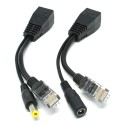 Passive PoE (Power Over Ethernet) Cable with Male & Female Power Plug